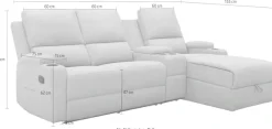 OTTO home Ecksofa »NAPORI Lederoptik, Multimediasofa, 3er Kinosessel XXL, L-Form« Kinosofa, manuelle o. elektr. Relaxfunktion, Staufach, Getränkehalter