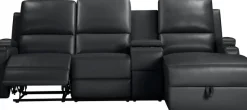 OTTO home Ecksofa »NAPORI Lederoptik, Multimediasofa, 3er Kinosessel XXL, L-Form« Kinosofa, manuelle o. elektr. Relaxfunktion, Staufach, Getränkehalter