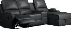 OTTO home Ecksofa »NAPORI Lederoptik, Multimediasofa, 3er Kinosessel XXL, L-Form« Kinosofa, manuelle o. elektr. Relaxfunktion, Staufach, Getränkehalter