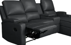 OTTO home Ecksofa »NAPORI Lederoptik, Multimediasofa, 3er Kinosessel XXL, L-Form« Kinosofa, manuelle o. elektr. Relaxfunktion, Staufach, Getränkehalter