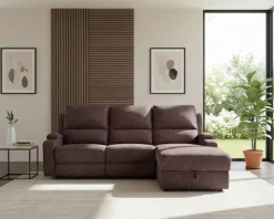 OTTO home Ecksofa »NAPORI Microfaser, Multimediasofa, L-Form« man. oder elektr. Relaxfuntion, USB-A bei elektr. Variante, Staukasten
