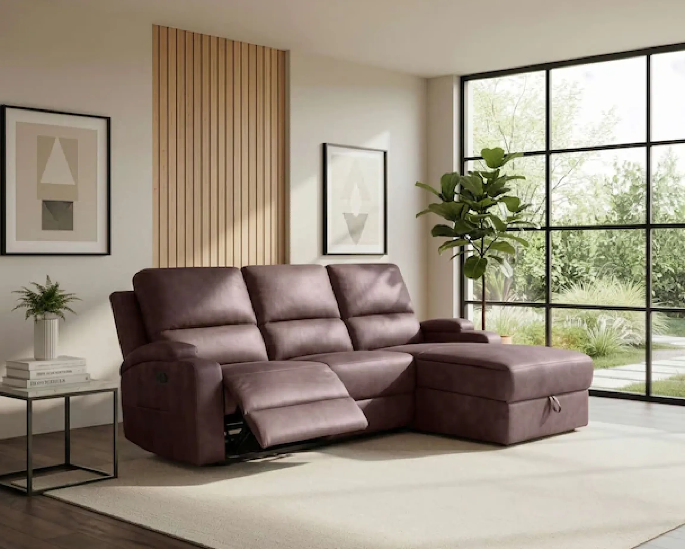 OTTO home Ecksofa »NAPORI Microfaser, Multimediasofa, L-Form« man. oder elektr. Relaxfuntion, USB-A bei elektr. Variante, Staukasten