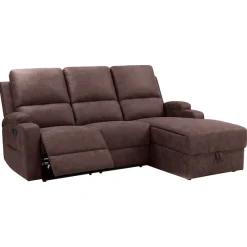 OTTO home Ecksofa »NAPORI Microfaser, Multimediasofa, L-Form« man. oder elektr. Relaxfuntion, USB-A bei elektr. Variante, Staukasten