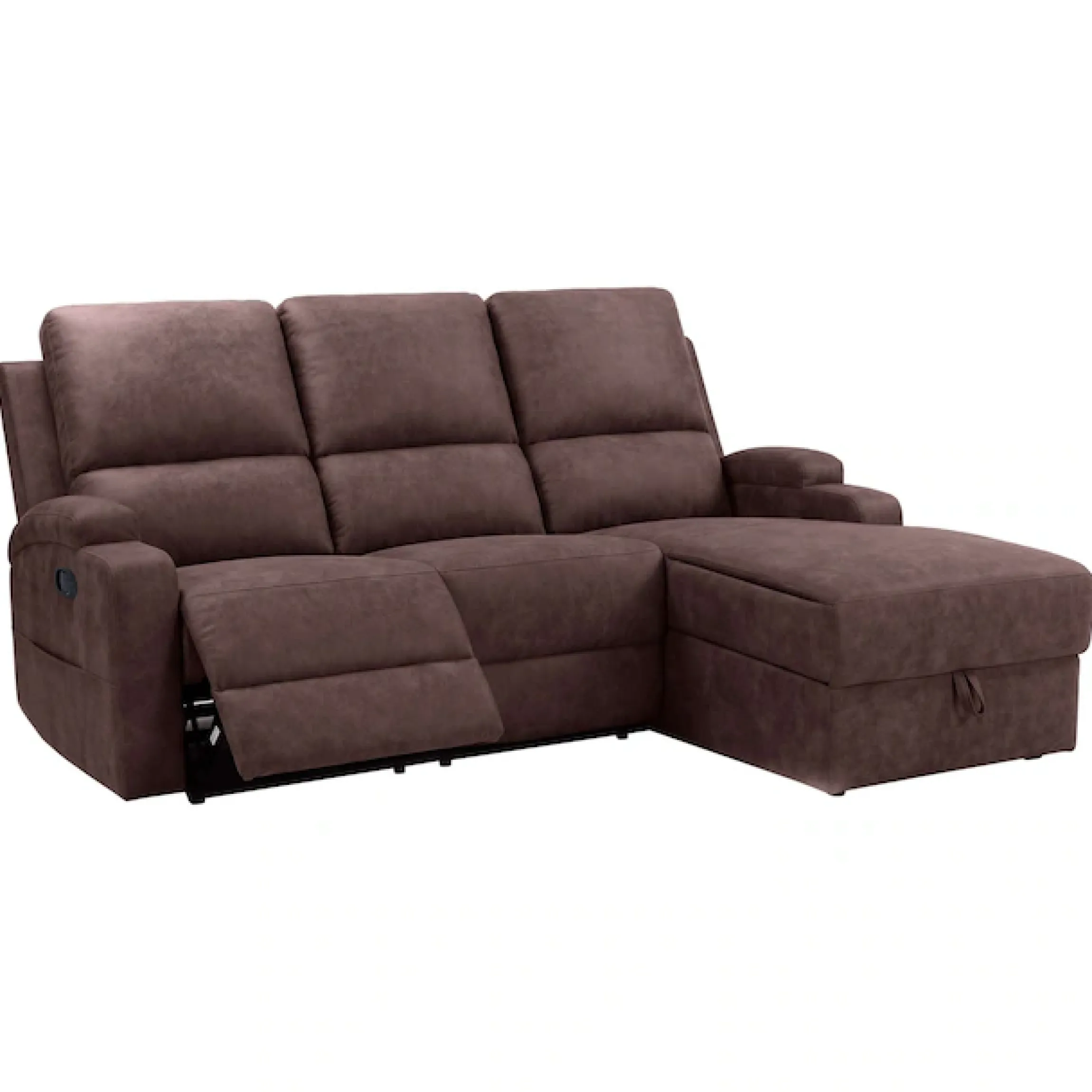 OTTO home Ecksofa »NAPORI Microfaser, Multimediasofa, L-Form« man. oder elektr. Relaxfuntion, USB-A bei elektr. Variante, Staukasten