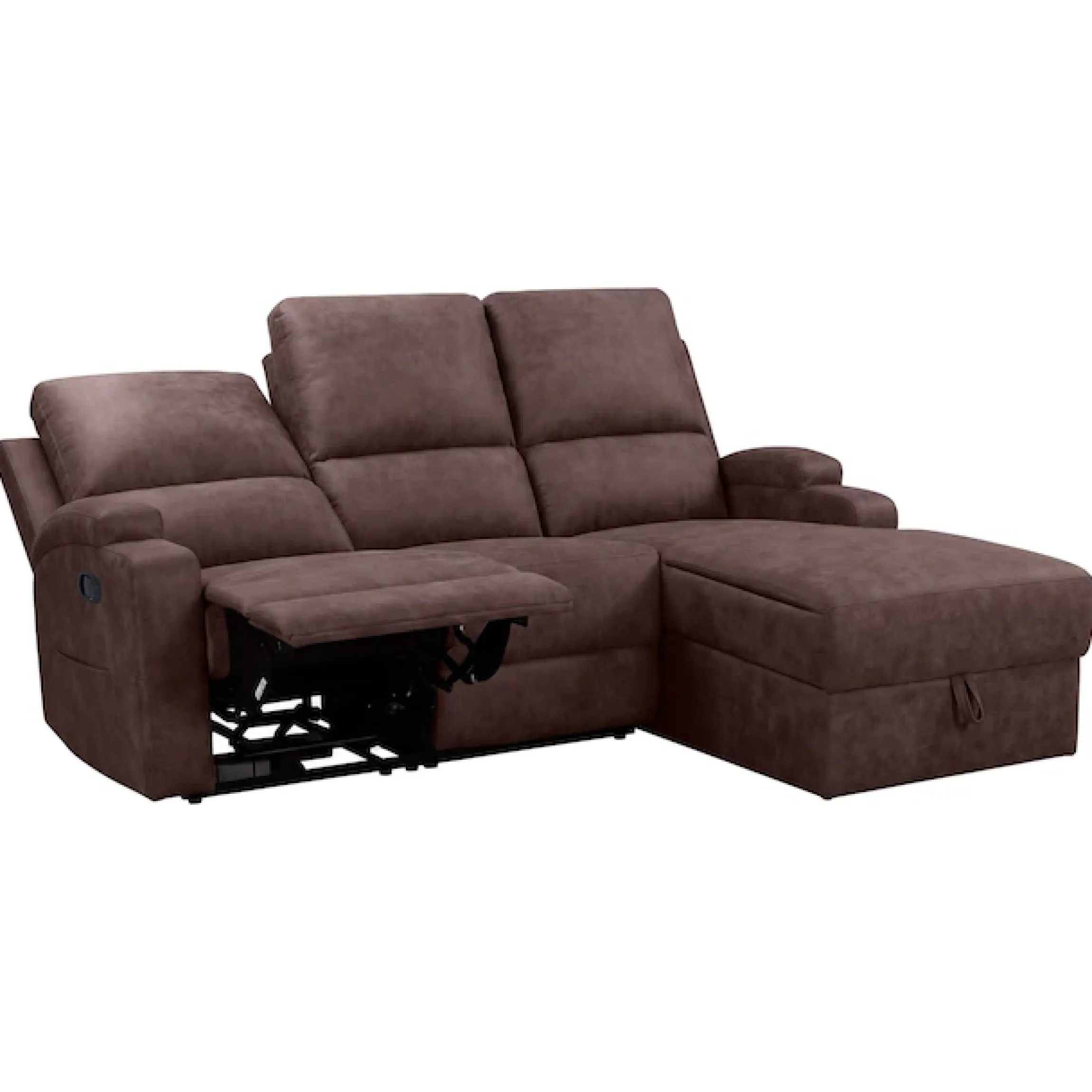 OTTO home Ecksofa »NAPORI Microfaser, Multimediasofa, L-Form« man. oder elektr. Relaxfuntion, USB-A bei elektr. Variante, Staukasten