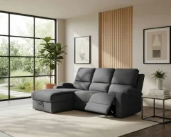 OTTO home Ecksofa »NAPORI Struktur, Multimediasofa, L-Form« man. oder elektr. Relaxfuntion, USB-A bei elektr. Variante, Staukasten