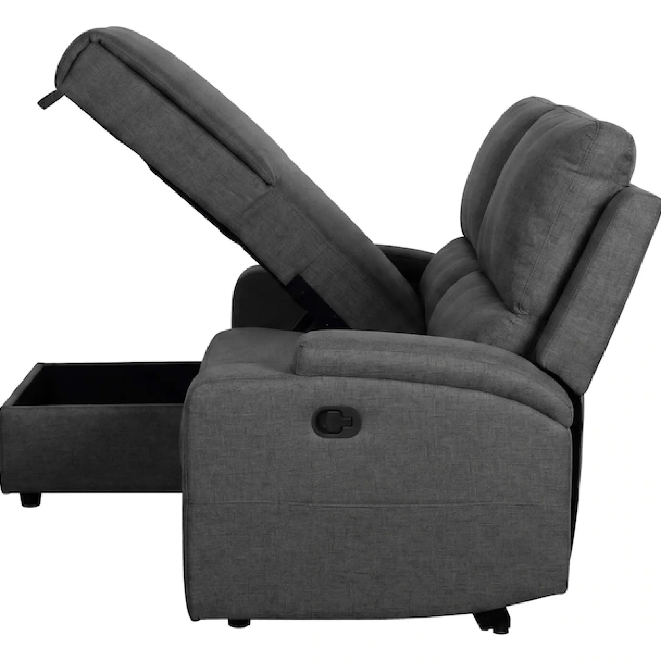 OTTO home Ecksofa »NAPORI Struktur, Multimediasofa, L-Form« man. oder elektr. Relaxfuntion, USB-A bei elektr. Variante, Staukasten