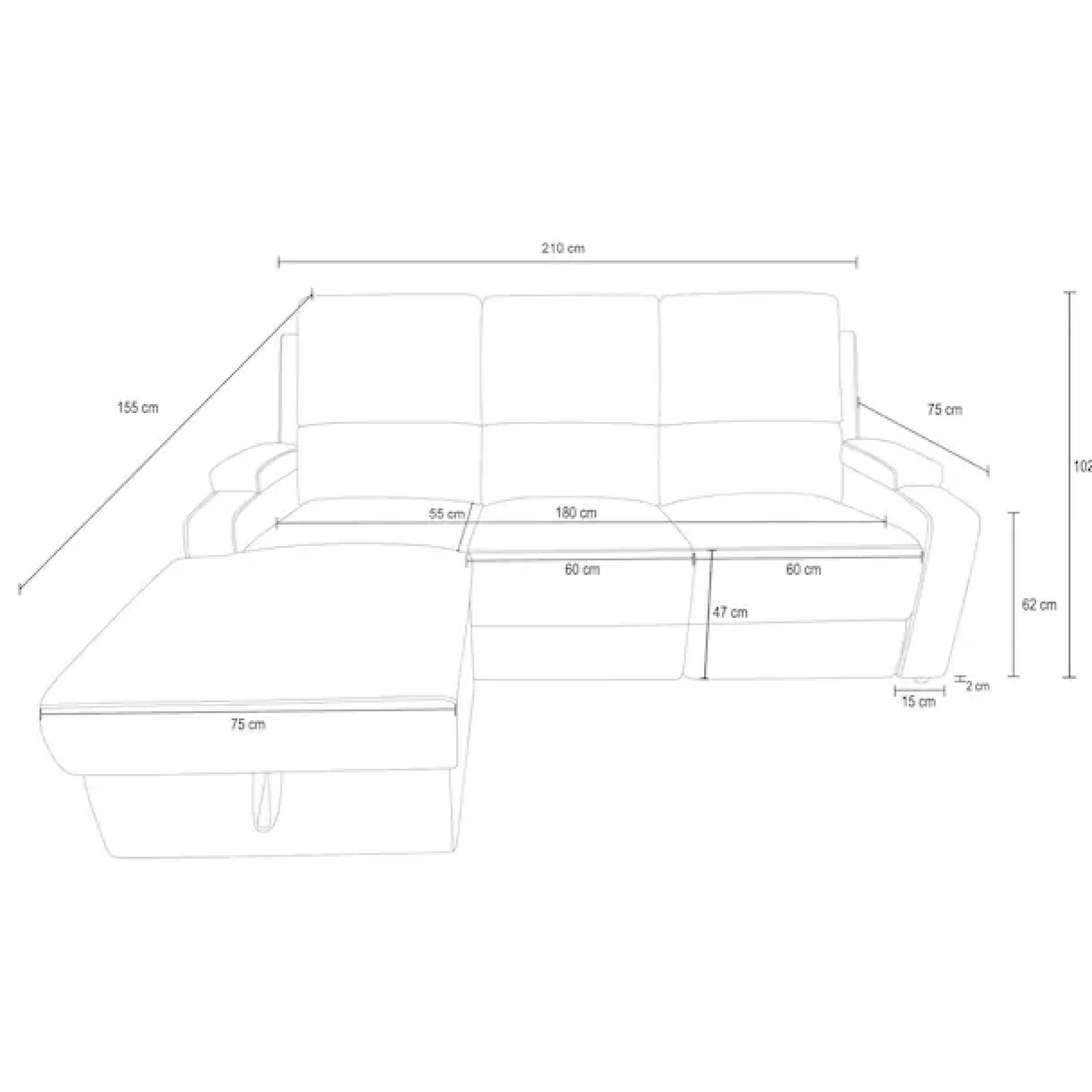 OTTO home Ecksofa »NAPORI Struktur, Multimediasofa, L-Form« man. oder elektr. Relaxfuntion, USB-A bei elektr. Variante, Staukasten