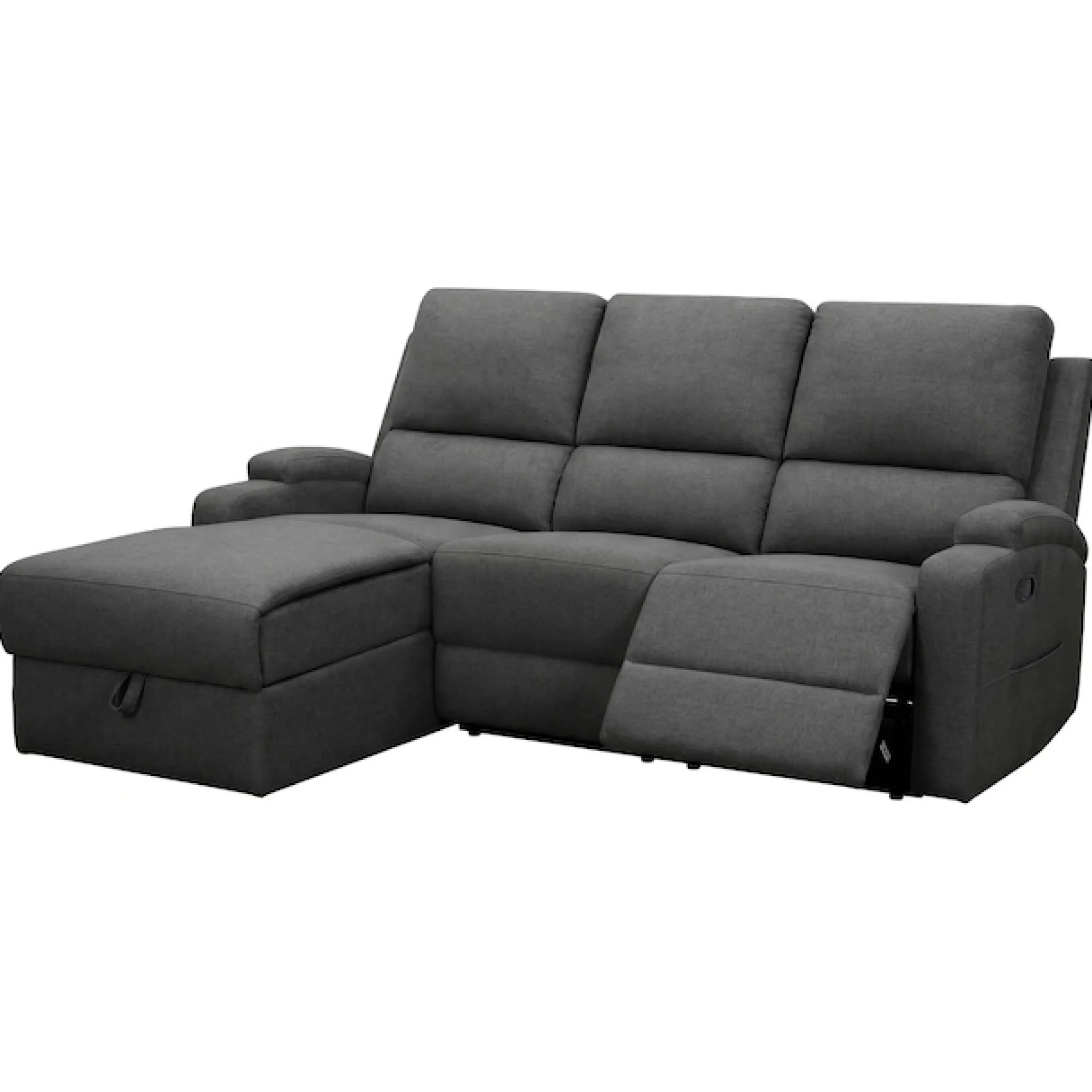 OTTO home Ecksofa »NAPORI Struktur, Multimediasofa, L-Form« man. oder elektr. Relaxfuntion, USB-A bei elektr. Variante, Staukasten