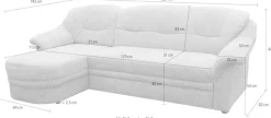 OTTO home Ecksofa »Nyborrg 234 x 142 cm, auch mit Schlaffunktion, formschön & stabil« Wahlweise mit Bettfunktion, L-Form, moderne Steppung