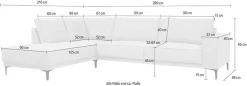 OTTO home Ecksofa »OLAND Chenille L-Form, B: 289 cm, Skandi-Design« Struktur, Flachgewebe, Luxus-Microfaser, Boucle