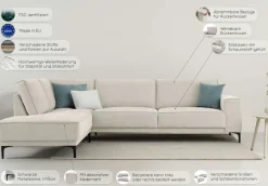 OTTO home Ecksofa »OLAND Cord L-Form, B: 289 cm, Skandi-Design« Struktur, Flachgewebe, Luxus-Microfaser, Boucle