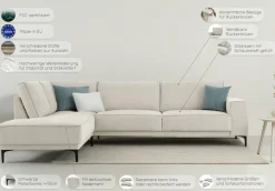 OTTO home Ecksofa »OLAND Luxus-Microfaser L-Form, B: 289 cm, Skandi-Design« Struktur, Flachgewebe, Luxus-Microfaser, Boucle