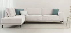 OTTO home Ecksofa »OLAND Struktur fein L-Form, B: 289 cm, Skandi-Design« Struktur, Flachgewebe, Luxus-Microfaser, Boucle