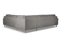 OTTO home Ecksofa »Pinto Skandi, 290 cm, Chenille, Struktur, Ottomane links / rechts« mit Keder, Massivholzfüße Eiche geräuchert, Wellenunterfederung