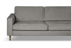 OTTO home Ecksofa »Pinto Skandi, 290 cm, Chenille, Struktur, Ottomane links / rechts« mit Keder, Massivholzfüße Eiche geräuchert, Wellenunterfederung