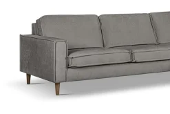 OTTO home Ecksofa »Pinto Skandi, 290 cm, Chenille, Struktur, Ottomane links / rechts« mit Keder, Massivholzfüße Eiche geräuchert, Wellenunterfederung