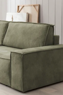 OTTO home Ecksofa »SHERWOOD Vintage Lederoptik L-Form, 267 cm« Schlaffunktion mit Bettkasten (210x136 cm), Cord, Vintage, Samtvelours