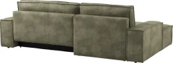 OTTO home Ecksofa »SHERWOOD Vintage Lederoptik L-Form, 267 cm« Schlaffunktion mit Bettkasten (210x136 cm), Cord, Vintage, Samtvelours