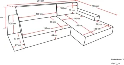 OTTO home Ecksofa »SHERWOOD XXL Cord 284, Big-Sofa L-Form, tiefe Sitzfläche 95 cm« Recamiere rechts/links, als Schlafsofa stellbar, Cord u. Leinenoptik