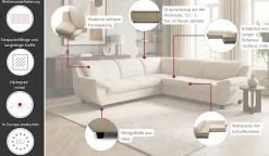 OTTO home Ecksofa »Sillkeborg 251 x 251 cm, formschönes Sofa mit dunklen Füßen« aus haustierfreundlichem Pet Friendly Bezug