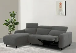 OTTO home Ecksofa »SKAANE in Cord, L-Form, 274 cm, manuelle u. elektrische Relaxfunktion,« rundes Design, Kopfteilverstellung, Federkernpolsterung