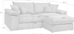 OTTO home Ecksofa »Soft&Cosy XXL L-Form, B: 303 cm - OTTO. Verlässliche Qualität.« Mega-Sofa, Cord oder Chenille-Struktur, mit Federkern & 4 Zierkissen