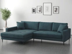OTTO home Ecksofa »Summer L-Form, B: 280cm, in Cord & Struktur« wahlweise mit Kopfstützen, schwarze Metallfüße