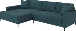 OTTO home Ecksofa »Summer L-Form, B: 280cm, in Cord & Struktur« wahlweise mit Kopfstützen, schwarze Metallfüße