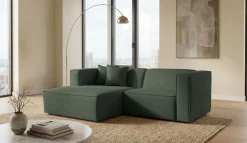 OTTO home Ecksofa »Tammie« Breite 222 cm, Webstoff fein, bodentief, mit Wellenunterfederung