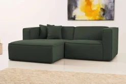 OTTO home Ecksofa »Tammie« Breite 222 cm, Webstoff fein, bodentief, mit Wellenunterfederung