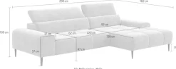 OTTO home Ecksofa »Theo L-Form, B: 290 cm« mit Kopfteilverstellung, optional Sitztiefenverstellung