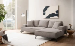OTTO home Ecksofa »TVINNU Cord, L-Form, Breite 275 cm« wahlweise Recamiere rechts/links, schwarze Füße, bequemer Sitzkomfort