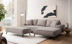 OTTO home Ecksofa »TVINNU Cord, L-Form, Breite 275 cm« wahlweise Recamiere rechts/links, schwarze Füße, bequemer Sitzkomfort