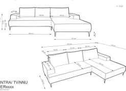 OTTO home Ecksofa »TVINNU Cord, L-Form, Breite 275 cm« wahlweise Recamiere rechts/links, schwarze Füße, bequemer Sitzkomfort