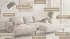 OTTO home Ecksofa »TVINNU Cord, L-Form, Breite 275 cm« wahlweise Recamiere rechts/links, schwarze Füße, bequemer Sitzkomfort