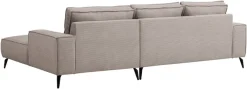 OTTO home Ecksofa »TVINNU Cord, L-Form, Breite 275 cm« wahlweise Recamiere rechts/links, schwarze Füße, bequemer Sitzkomfort