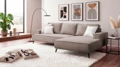 OTTO home Ecksofa »TVINNU Cord, L-Form, Breite 275 cm« wahlweise Recamiere rechts/links, schwarze Füße, bequemer Sitzkomfort