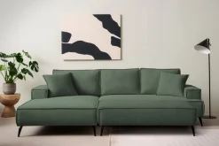 OTTO home Ecksofa »TVINNU Cord, L-Form, 275 cm, mit Hocker« stellbar zum Schlafsofa (Krokodilverbinder)