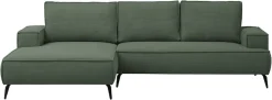 OTTO home Ecksofa »TVINNU Cord, L-Form, 275 cm, mit Hocker« stellbar zum Schlafsofa (Krokodilverbinder)