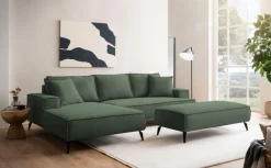OTTO home Ecksofa »TVINNU Cord, L-Form, 275 cm, mit Hocker« stellbar zum Schlafsofa (Krokodilverbinder)