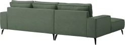 OTTO home Ecksofa »TVINNU Cord, L-Form, 275 cm, mit Hocker« stellbar zum Schlafsofa (Krokodilverbinder)