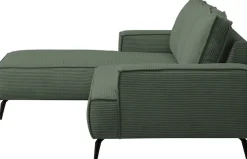 OTTO home Ecksofa »TVINNU Cord, L-Form, 275 cm, mit Hocker« stellbar zum Schlafsofa (Krokodilverbinder)