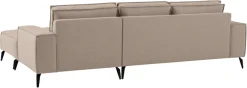 OTTO home Ecksofa »TVINNU Leinenoptik, L-Form, Breite 275 cm« wahlweise Recamiere rechts/links, schwarze Füße, bequemer Sitzkomfort