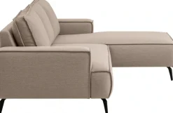 OTTO home Ecksofa »TVINNU Leinenoptik, L-Form, Breite 275 cm« wahlweise Recamiere rechts/links, schwarze Füße, bequemer Sitzkomfort