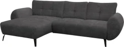 OTTO home Ecksofa »Viiborg 261 x 140 cm, mit Steppungen, elegant, modern« L-Form, pflegeleichter Bezug, hohe Füße - passend für Saugroboter!