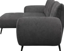 OTTO home Ecksofa »Viiborg 261 x 140 cm, mit Steppungen, elegant, modern« L-Form, pflegeleichter Bezug, hohe Füße - passend für Saugroboter!