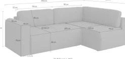 OTTO home Ecksofa »Zacharia wahlweise Schlafsofa mit Bettkasten, B/T/H 250/166/86 cm« L-Form mit Wellenunterfederung, Ottomane rechts oder links bestellbar