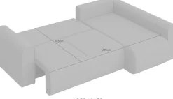 OTTO home Ecksofa »Zacharia wahlweise Schlafsofa mit Bettkasten, B/T/H 250/166/86 cm« L-Form mit Wellenunterfederung, Ottomane rechts oder links bestellbar