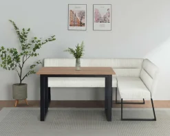 OTTO home Essbank »Ivanna« schwarzes Metallgestell, Webstoff Bezug, Breite 193/152
